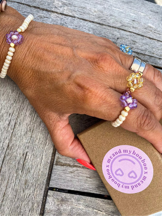 Nina + flower + gold armband
