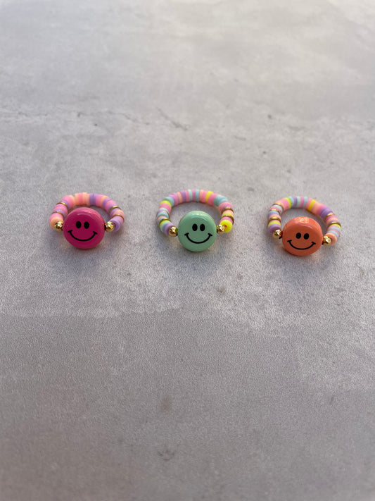 Heishi smiley ring